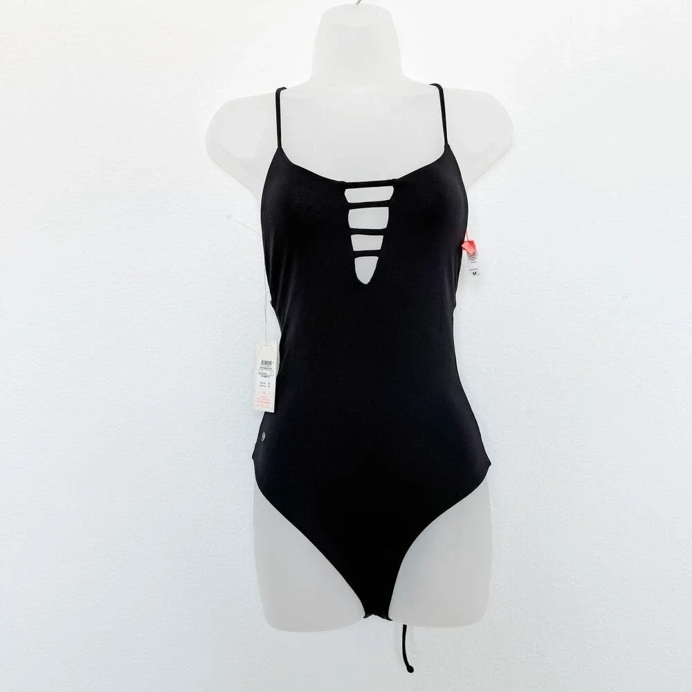 Maaji Reversible One Piece Swimsuit Medium Black White Cow Print Western Coastal